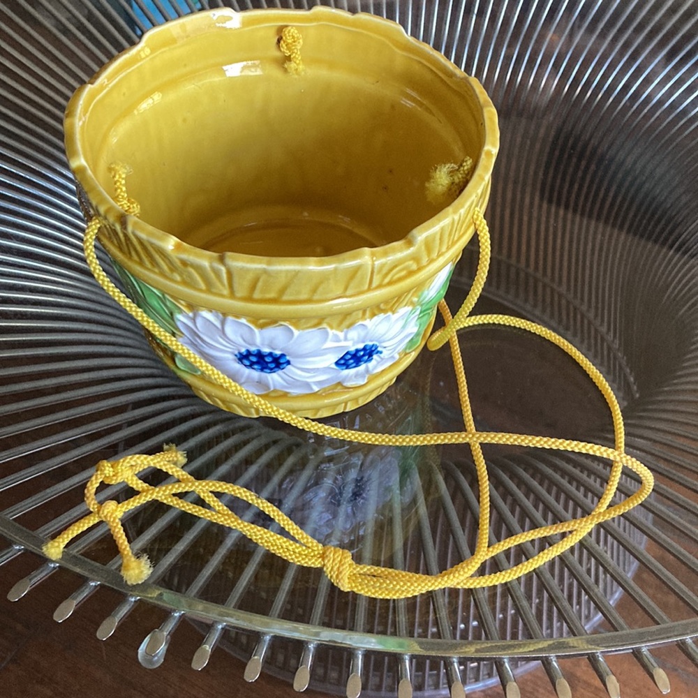 Vintage 70s ceramic hanging planter made in Japan - Picture 6 of 12